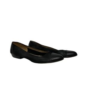 Salvatore Ferragamo Vintage Leather Cap‎ Toe Low Heel Spring Chic Ballet Flats
